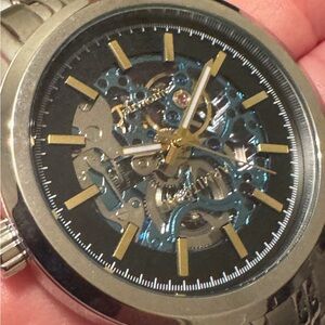 Armitron Vintage Silver Skeleton Watch 42mm